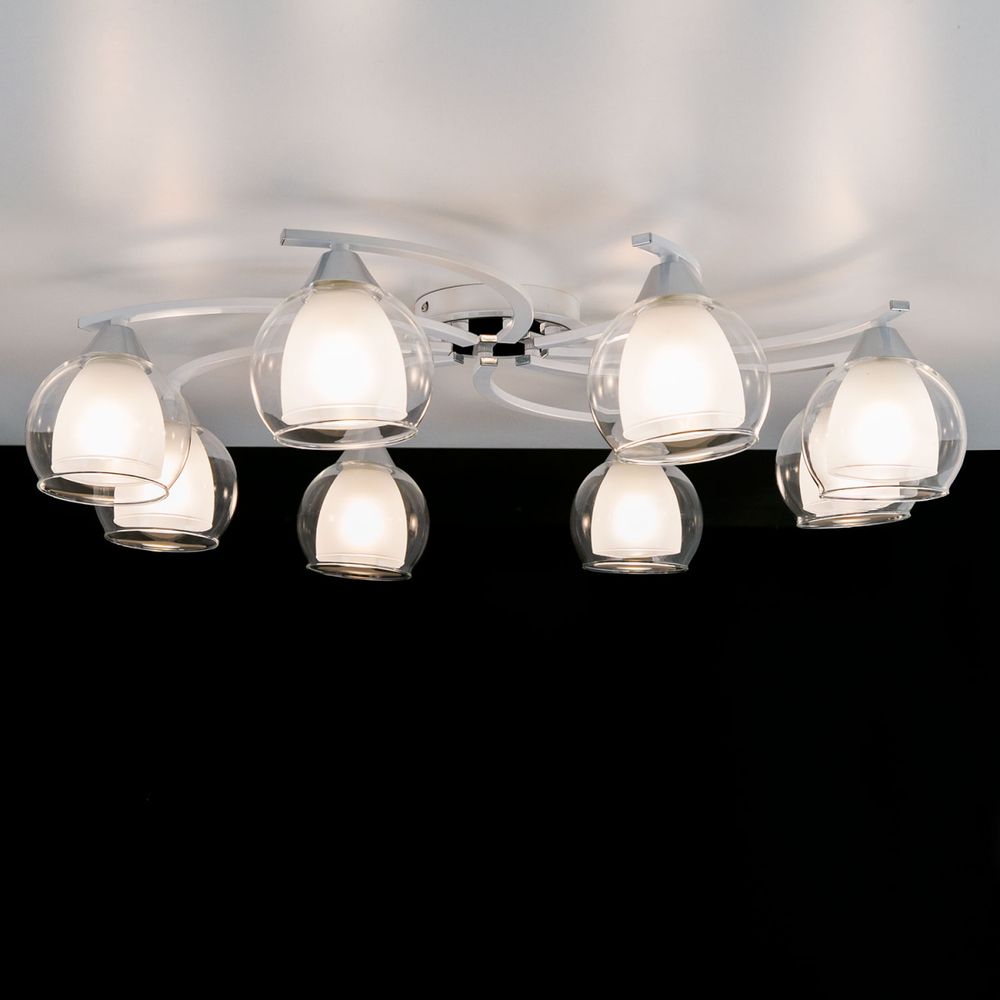 Citilux Кристи CL152180 Люстра потолочная Белая Хром
