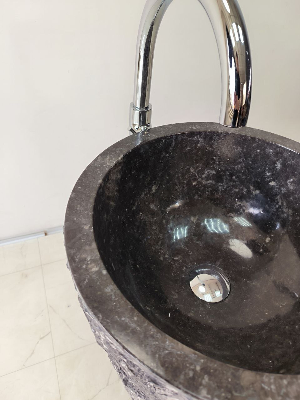 Раковина напольная из мрамора Pedestal Grey Marmo MN-65940 40х40х90 из натурального камня