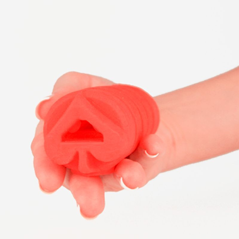 Компактный красный мастурбатор Lingox Poker Spade Edition (Цвет: красный)