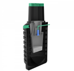 Септик переливной Мультпласт Термит Профи+ 1.5 PR 1500 л. вертикальный / 600 л. в сутки / 3 чел. / принудительный сброс (110x110x243см;95кг;черный) - арт.555452.6