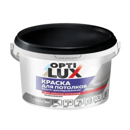 OPTILUX  Краска акриловая  для потолков белоснежная  3кг (ИжСинтез)