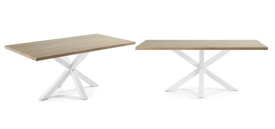 Стол Arya деревянный с белыми стальными ножками 200x100