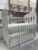 Кровать детская 120*60 "КАРОЛИНА" (арт.77) МДФ пп маят/ящ "Фламинго"