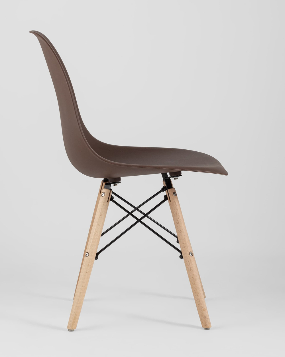 Стул Eames Style DSW коричневый x4 (разборный каркас)