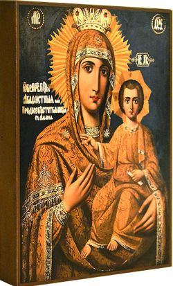 Предвозвестительница. Акафистная Зографская икона Божьей Матери на дереве.