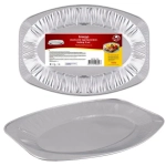 Блюдо овальное одноразовое. Размер 43,5х3,2см. Набор 2шт. (алюминий) МО8-198
