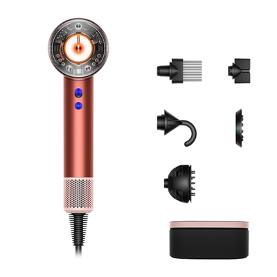 Фен Dyson HD16 Supersonic Nural Hair Dryer Curly+Coily Gift Edition (Strawberry Bronze/Blush Pink) (2023) Фен для волос цвета «клубнично-бронзовый/розовый румянец». Подходит для кудрявых (с любой упругостью завитков) и волнистых волос любой длины