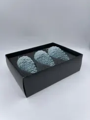 Набор елочных шишек Лесная Прохлада 14х6 см., голубой, стекло, 3 шт., Christmas DeLuxe (13121)