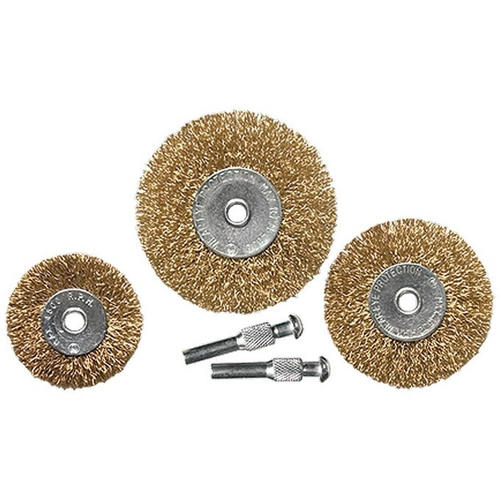 НАБОР ЩЕТОК Д/ДРЕЛИ MATRIX 3ШТ 3 ПЛОСКИЕ, 50-63-75 ММ, СО ШПИЛЬКАМИ 74490