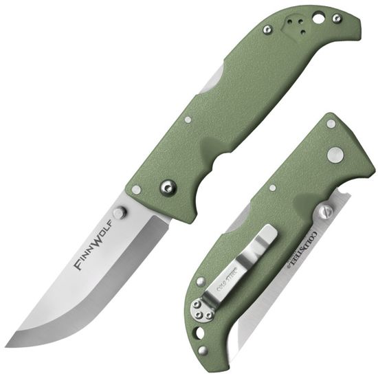 Складной нож Cold Steel 20NPFZ Finn Wolf OD Green c клинком из стали AUS-8A, рукоять Полимер