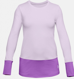 Футболка для девочки теннисная Under Armour ColdGear Long Sleeve Crew - Фиолетовый