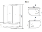Душевая кабина Timo Standart 110*85*220  (T-1110R)
