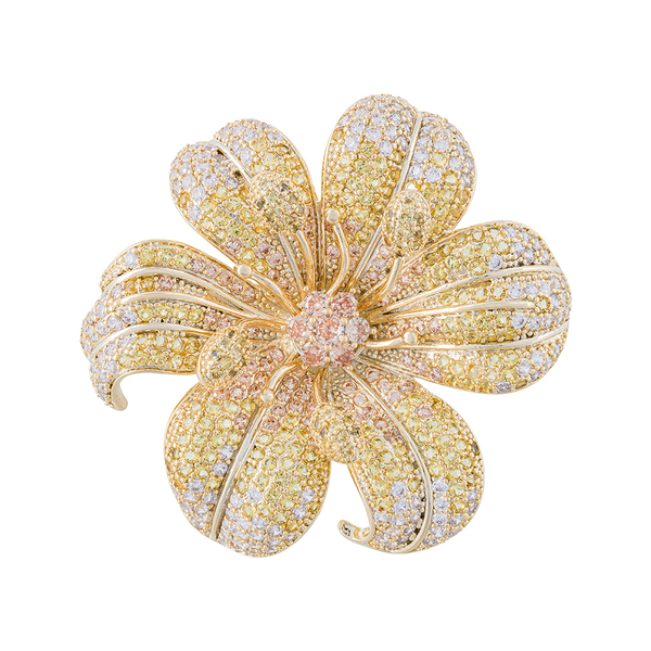 Брошь Fiore Luna ВИОЛА Zircon XR04099 G