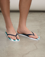 Шлепки MC Saint Barth Tommy зеленый белым полоса