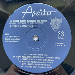 Винтажная виниловая пластинка LP Los Embajadores Кубинская Гитара (Куба 1975)