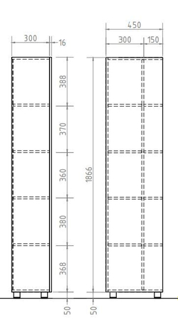 Пенал для ванной Vigo Urban П22 (1916х450х320 мм)