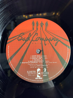 Винтажная виниловая пластинка LP Bad Company Burnin Sky (Japan 1977) (No Obi)