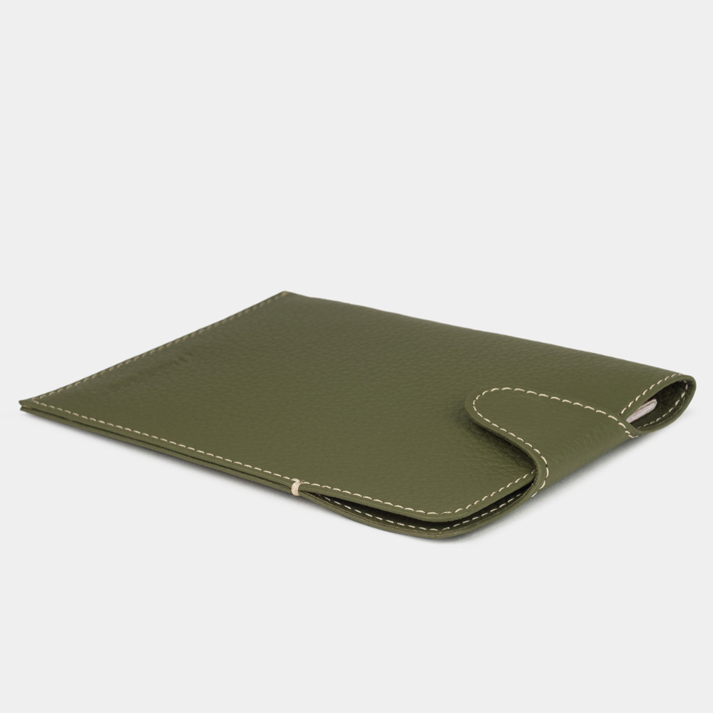 Обложка-кармашек для паспорта London из кожи теленка, зеленого цвета