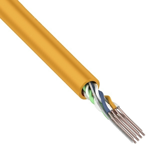 Кабель витая пара неэкранированный UTP 4PR 24AWG нг(А)-HF cat 5e CU оранжевый [305м] Rexant (провод для интернета) 01-0049