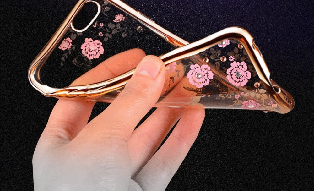 Чехол силиконовый с цветами для Iphone 6/6S