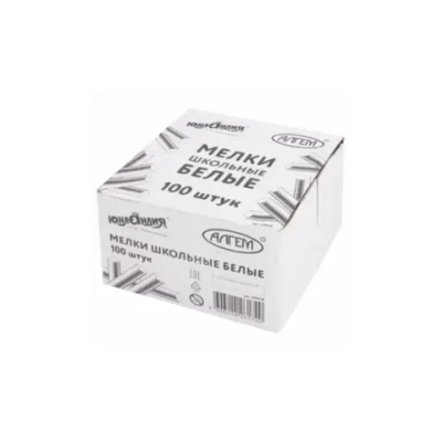 Мел белый квадратный 100 штук, ЮНЛАНДИЯ (Алгем), картонная упаковка, 229070