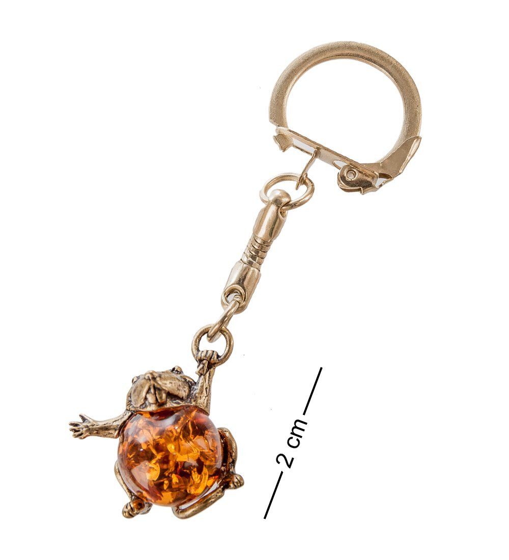 AM- 058 Брелок «Мышка» (латунь, янтарь)