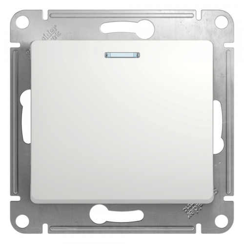 Schneider Electric Glossa Белый Выключатель 1-клавишный с подсветкой схема 1а, механизм IP20 скрытая установка GSL000113