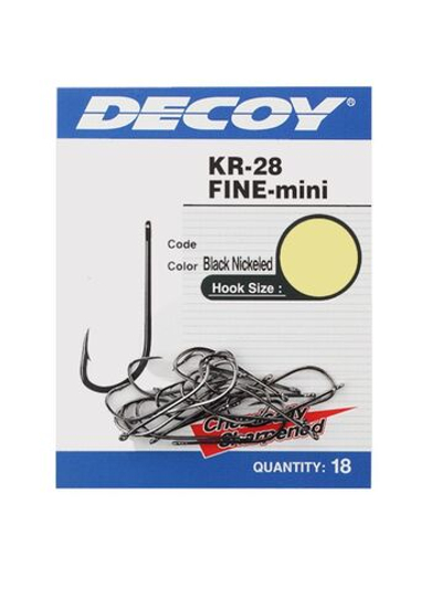 Крючок одинарный Decoy KR-28 #14 FINE MINI (в упаковке 18 штук)