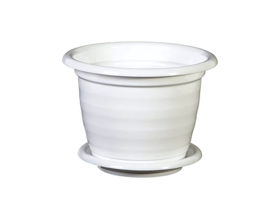 Горшок цветочный Виола 5л с поддоном (белый)