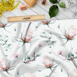 Ткань саржа акварельный клевер