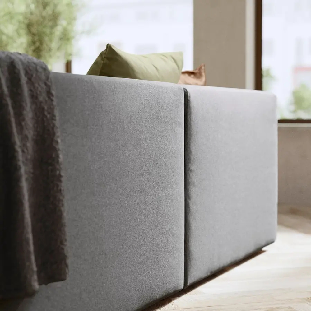 Диван угловой - IKEA JÄTTEBO/JATTEBO, 71x65x190/230см, серый, ЙЕТТЕБО ИКЕА