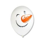 Шар (14"/36 см) Шелкография пастель, Снеговик 2цв 25 шт.