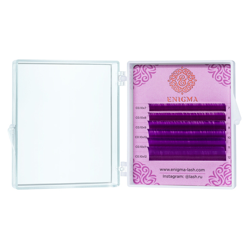Ресницы цветные Enigma Purple MIX 6 линий