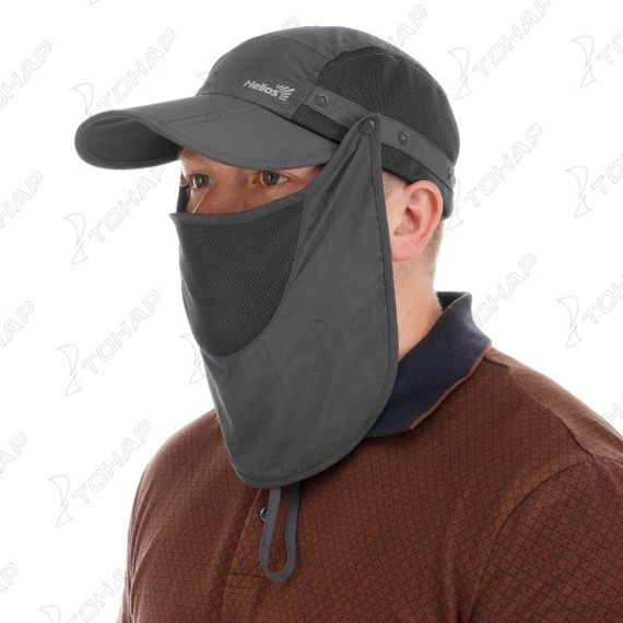 Бейсболка Helios с защитой шеи и лица (серый)