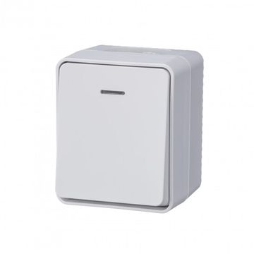 Выключатель 1-кл. ОП AtlasDesign PROFI IP54 10AX с подсветкой бел. SE ATN540113