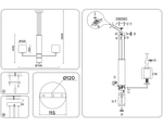 Светильник подвесной LH56003/7 СH/FR хром/белый матовый E14*7 max 40W D790*1260