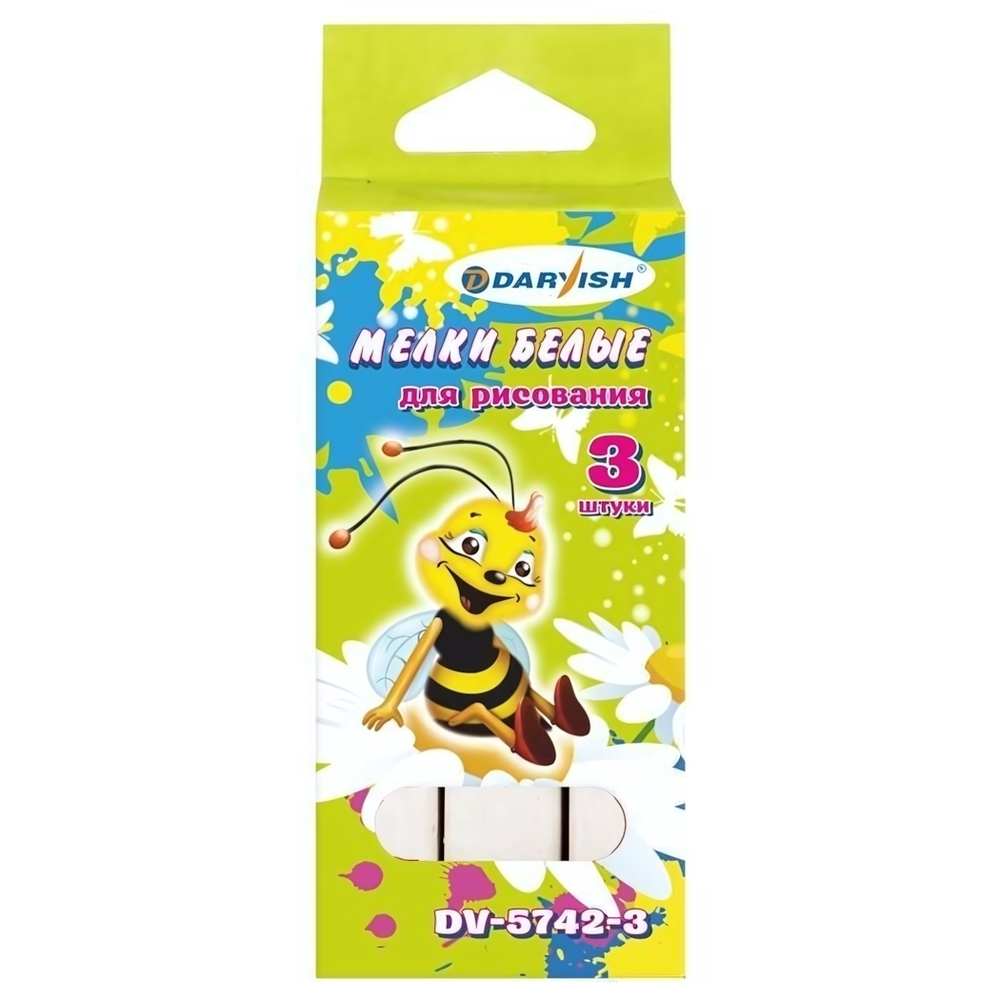 Мел белый 3шт. Прямоугольные (Darvish)