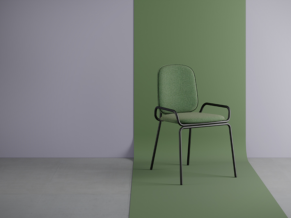 Стул LATITUDE Ror, 2 Frame, рогожка, черный /зеленый