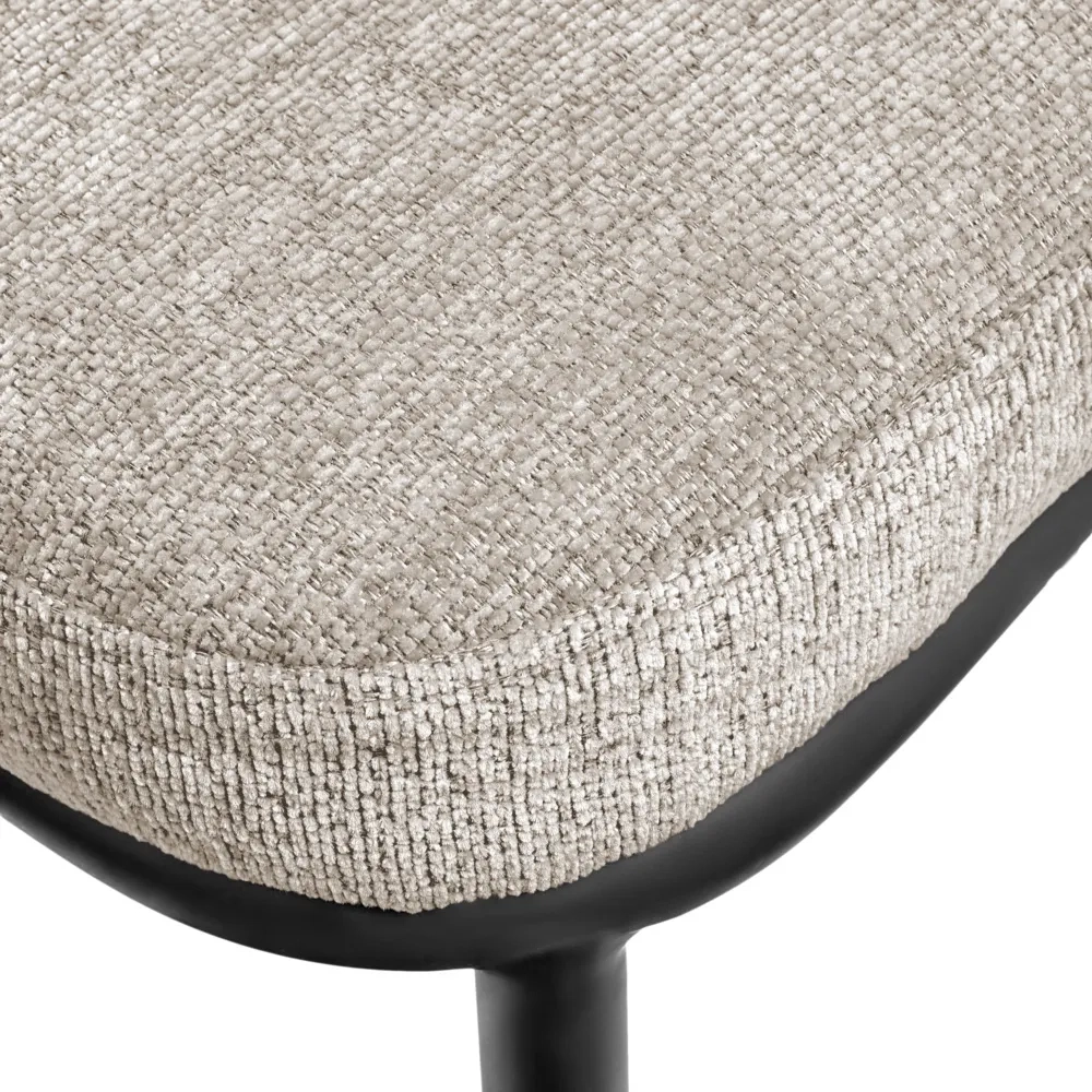 Стул полубарный Bradex Home Lucas 2 латте шенилл с чёрными ножками