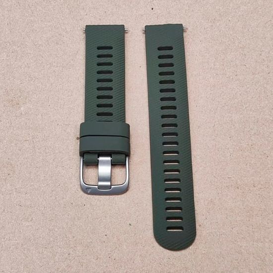 Ремешок 18 мм силиконовый для Garmin Venu 2S, Vivoactive 4S, Forerunner 255S, Forerunner 265S быстросъемный Quick Release (Хаки)