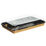 Контейнер бумажный Sushi Box Black 1500 мл 182х256х24 мм 1/200