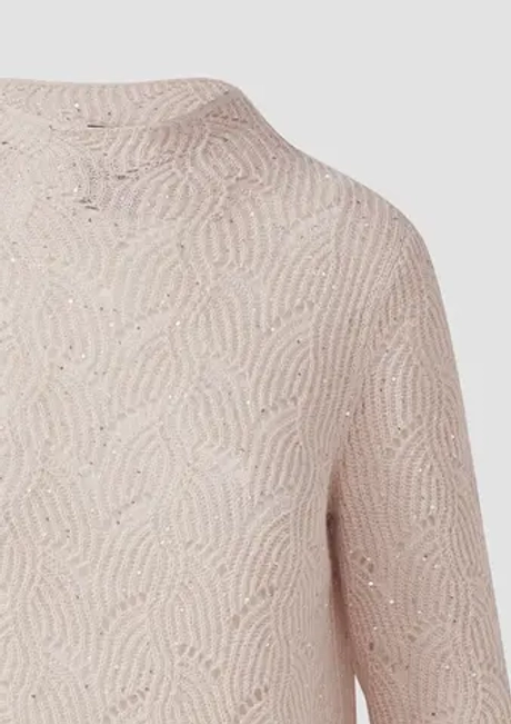 Полупрозрачный свитер с ажурным рисунком и блестками- детали Black Label