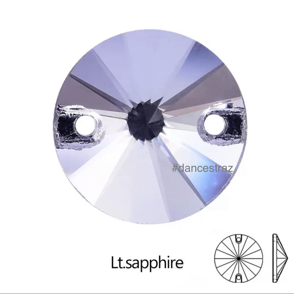 Стразы пришивные, Rivoli, Light Sapphire, 211, 14mm, 112 ea/pkg), 5A+, (F2)