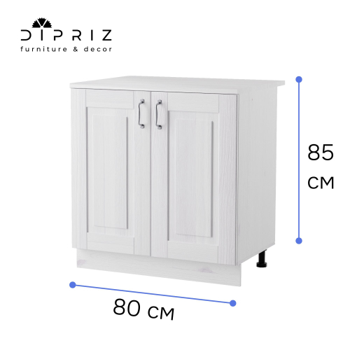 Кухонный модуль напольный 80 см Венесуэла 2 двери, массив сосны, белый воск