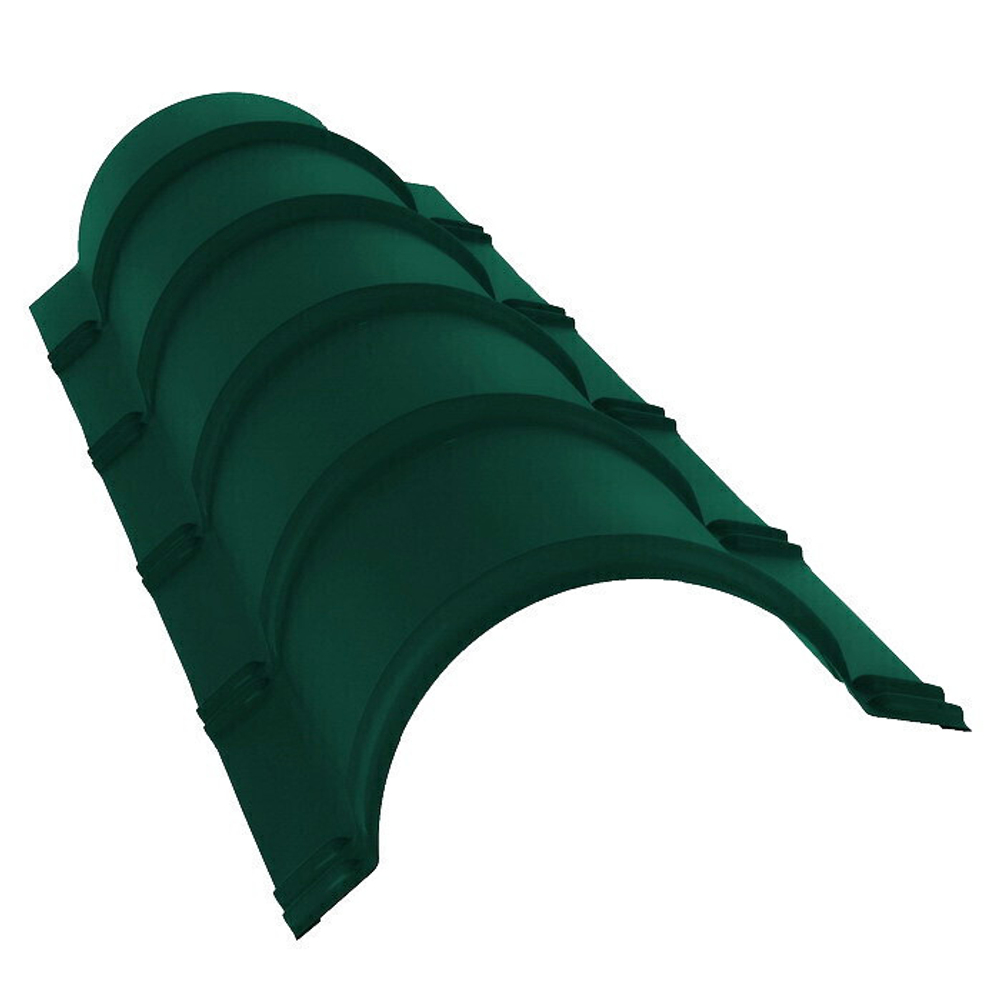 Конек полукруглый малый Grand Line Velur X Ral 6005 резка