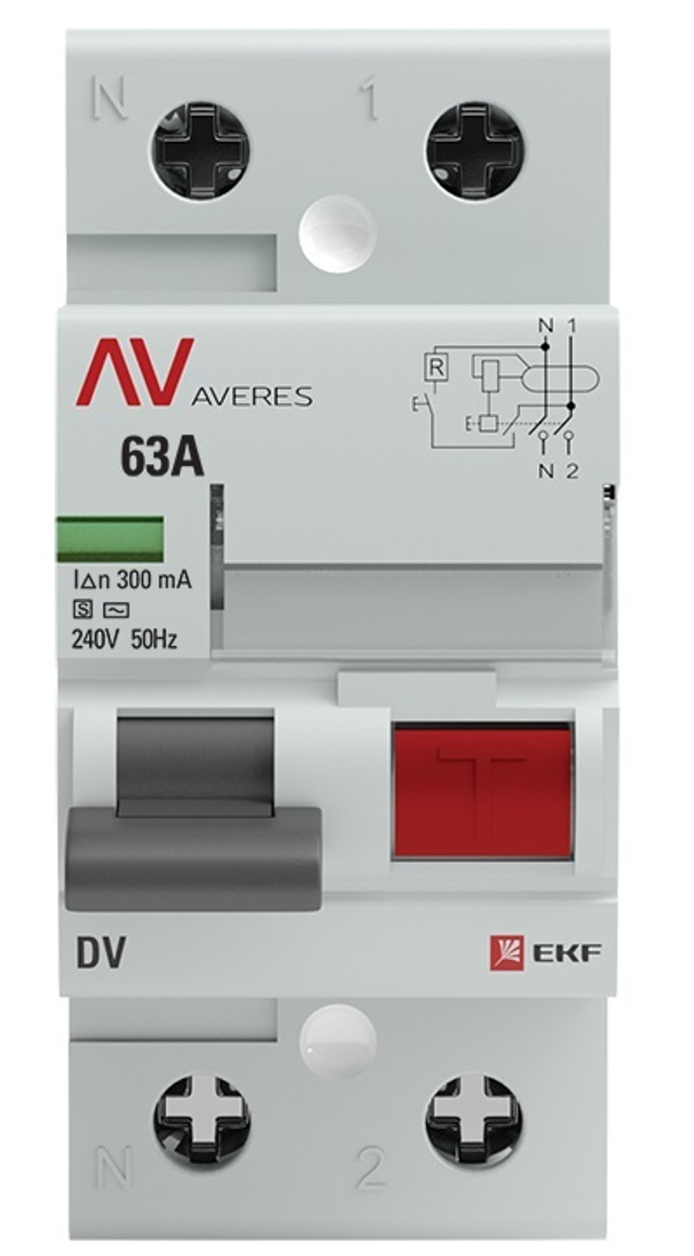 УЗО  EKF rccb-2-63-300-s-av