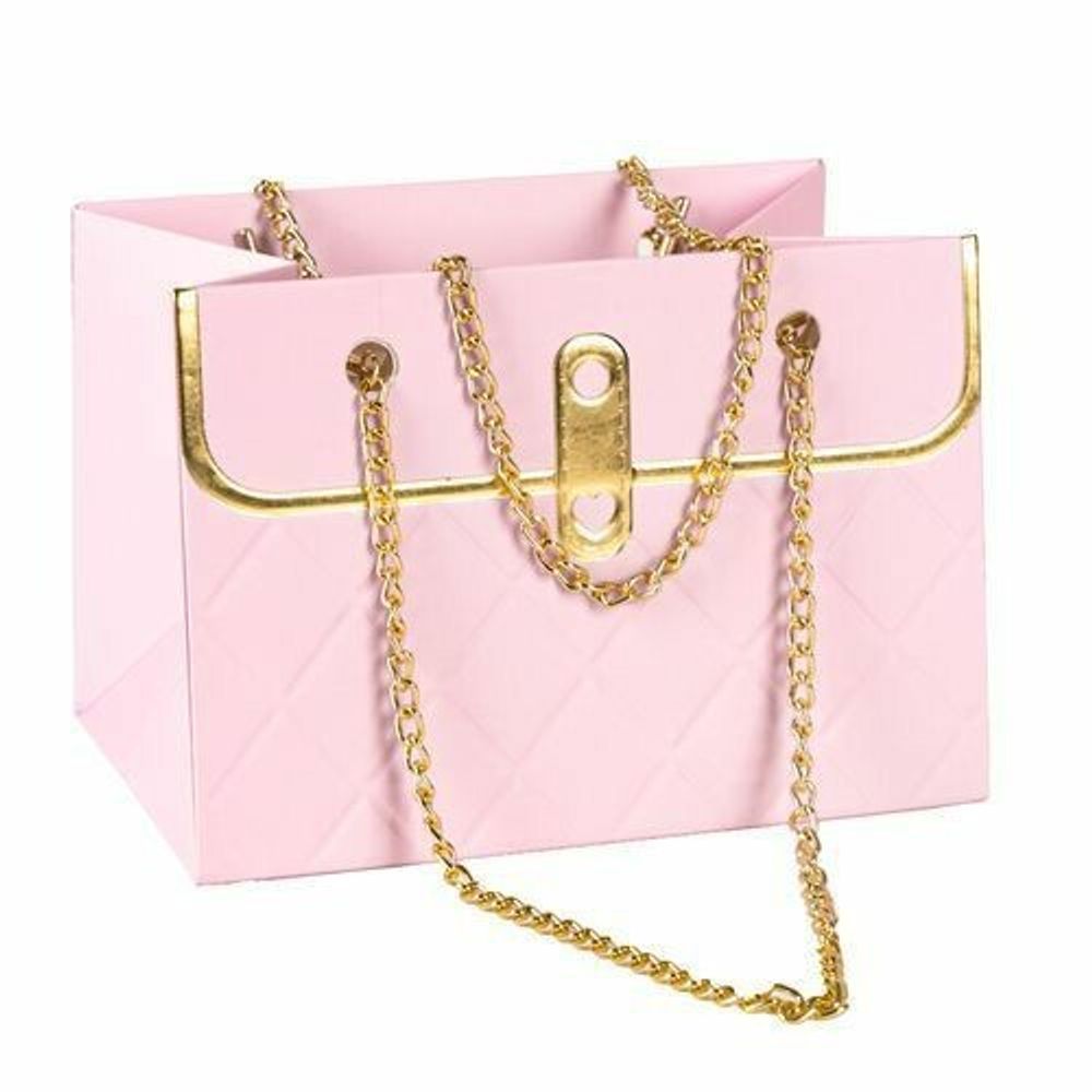 Пакет-сумка с цепочкой 15*10,5*10 ПУДРА