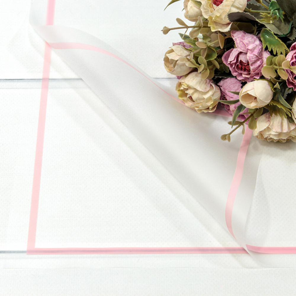 Пленка В листах 20 шт 57 х 57 см с цветной рамкой (Розовый)