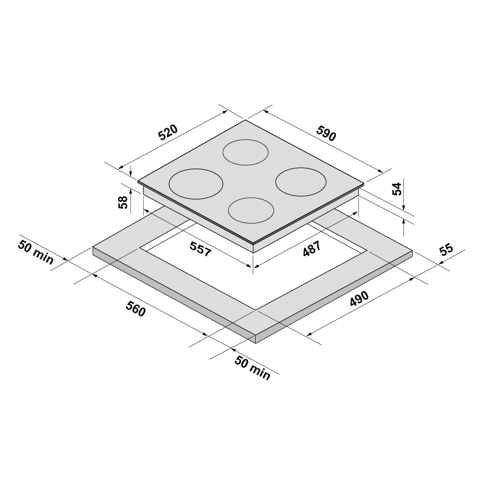 Электрическая варочная панель Krona Farbe 60 IV
