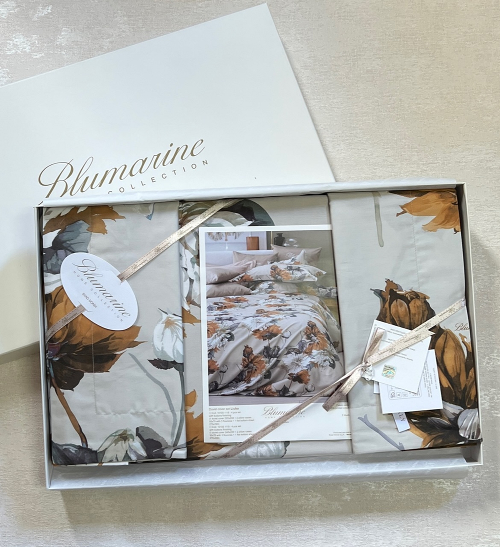 Постельное белье 2 спальное евро макси Blumarine Liuba Ochre желтое